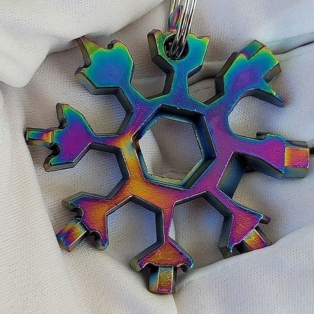 Multicolor Keychain Faux Burnt Titanium #0008